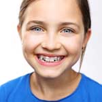 Girl with braces smiling