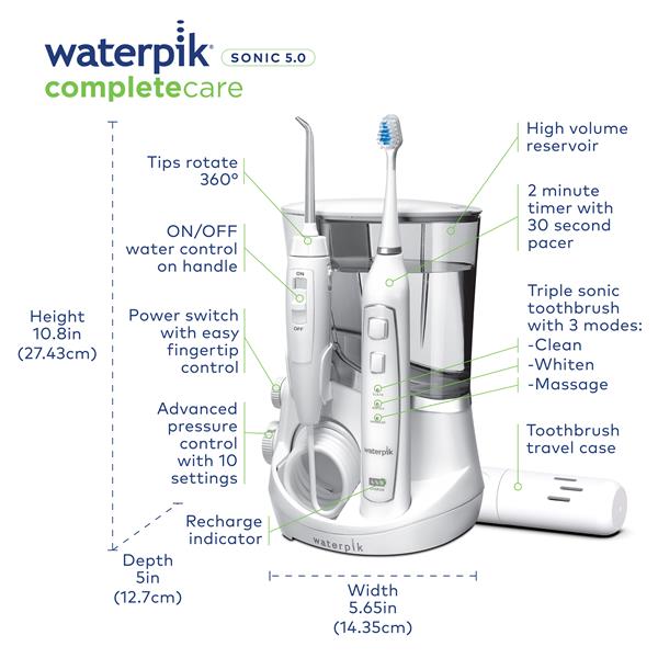 Features & Dimensions - Waterpik Complete Care WP-861