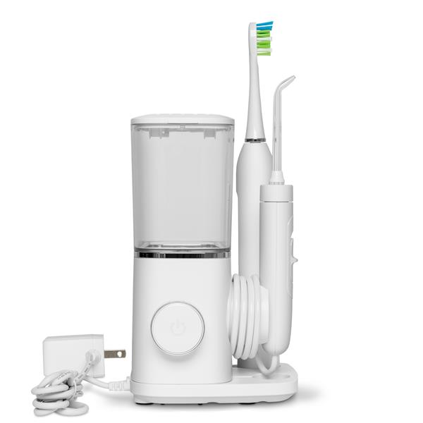 Sideview - White Sensonic Complete Care CC-04, Toothbrush, & Tip