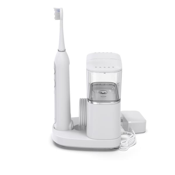 Sideview - White Sonic-Fusion 2.0 SF-04, Flossing Toothbrush Handle, & Brush Head
