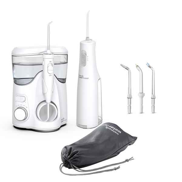 Waterpik WP-150/WF-02 Ultra Plus and Cordless Express Water Flosser Combo - White