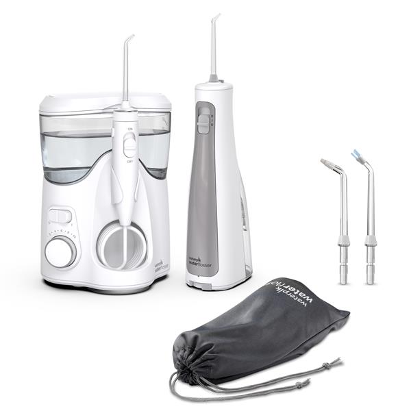 Waterpik WP-150/WF-03 Ultra Plus and Cordless Freedom Water Flosser Combo - White